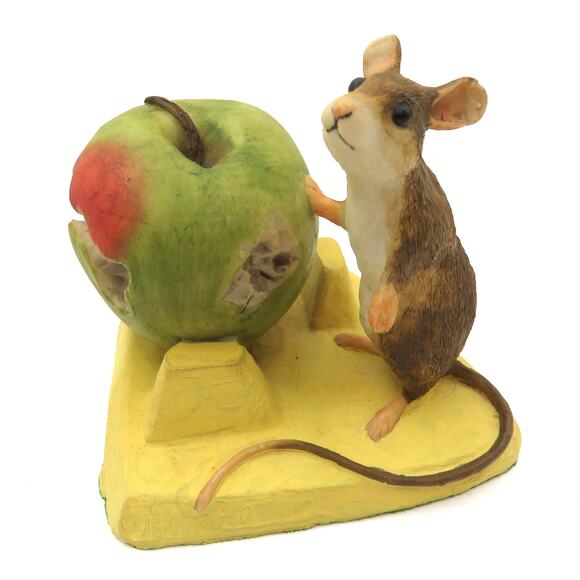 Coalport Fine Art Figurines Mouse with Apple on Cheese Hand Painted England Rare - Picture 3 of 10